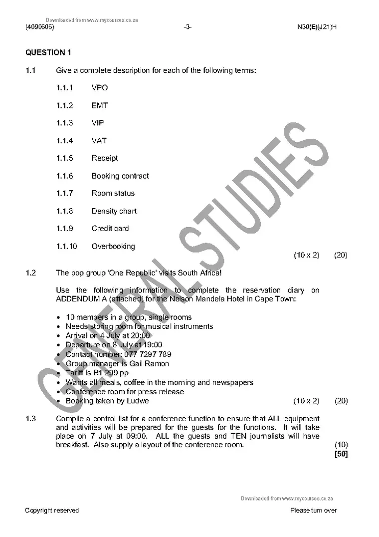 Applied Management N5 June 2016 question paper PDF, preview of the first page of questions