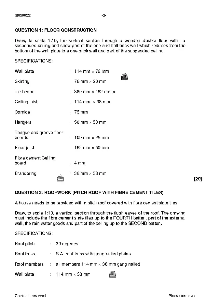 Building Drawing N3 April 2021 question paper preview