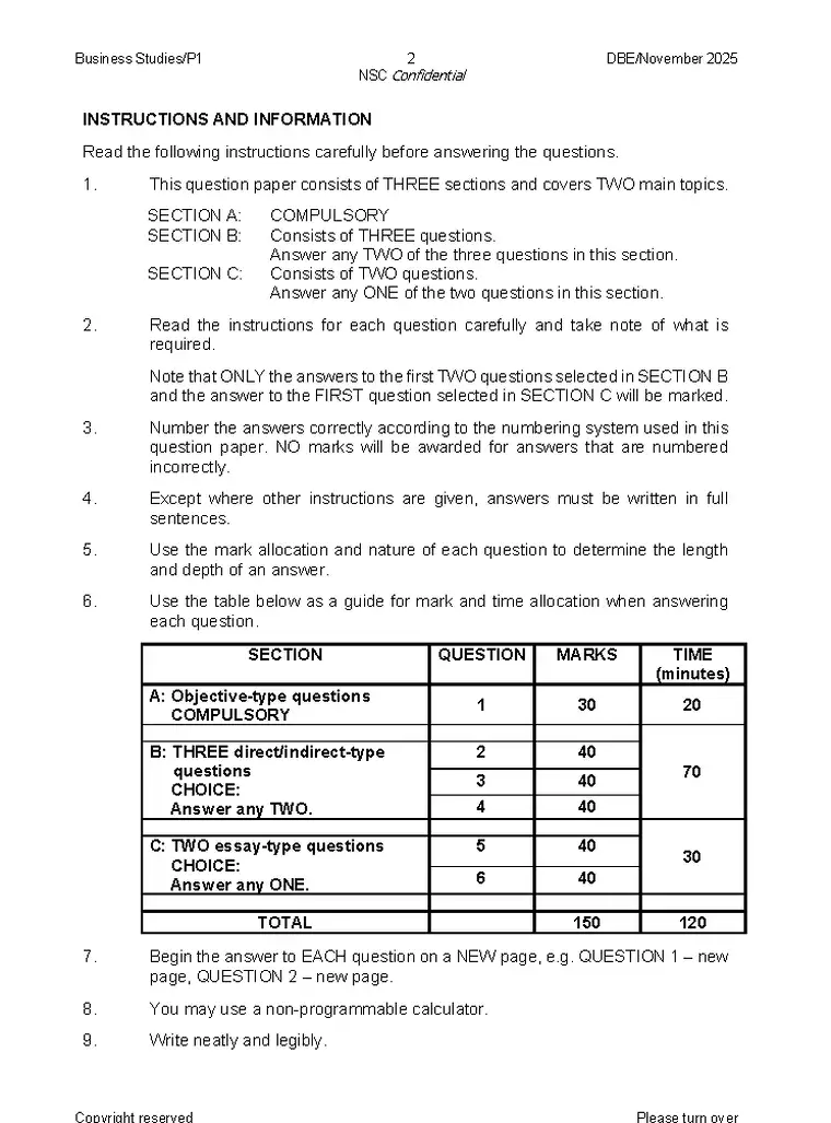 Business Studies Grade 12 Term 4 2025 question paper preview