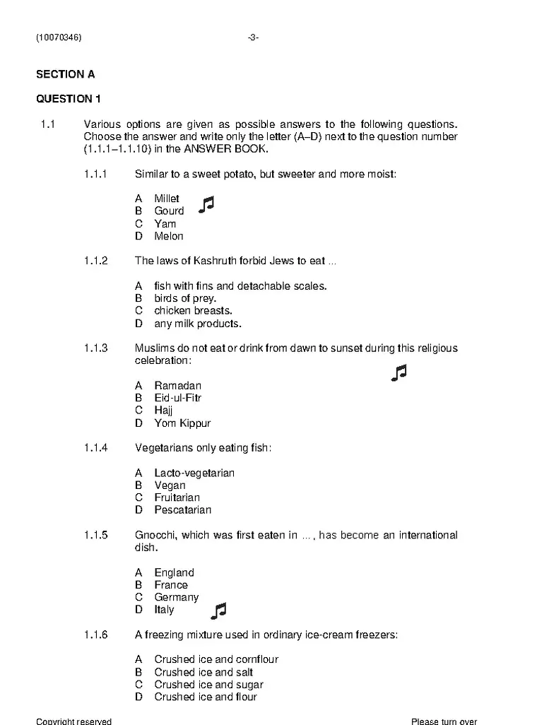 Catering Theory and Practical N6 June 2021 question paper preview