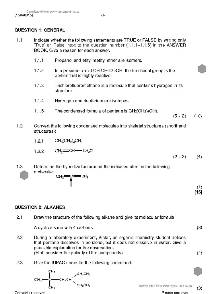 Chemistry N5 December 2023 question paper preview