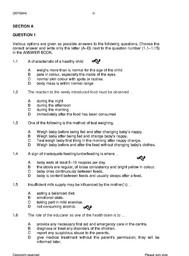 Child Health N4 June 2021 question paper preview