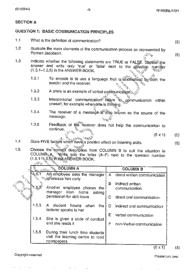Communication N4 June 2014 Paper 2 question paper PDF, preview of the first page of questions