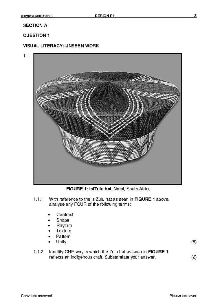 Design Grade 11 Term 4 2018 question paper preview