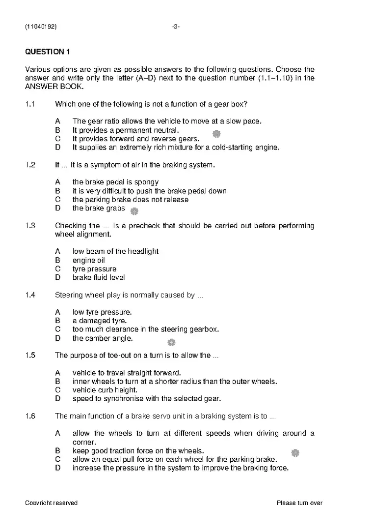 Diesel Trade Theory N2 April 2021 question paper preview