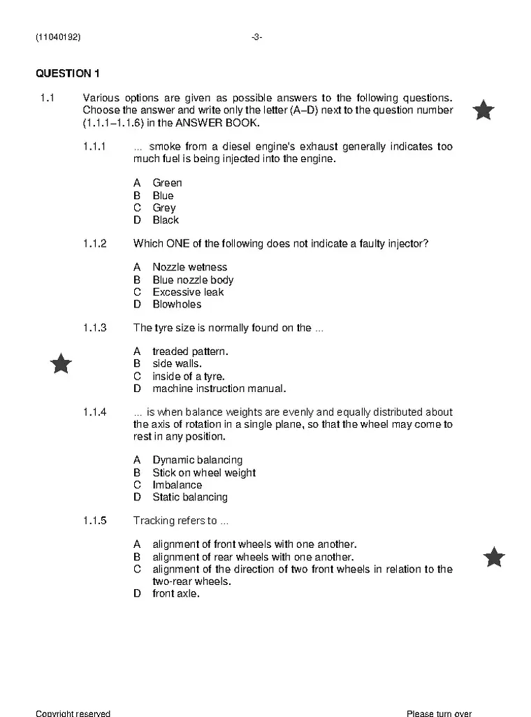 Diesel Trade Theory N2 November 2023 question paper preview