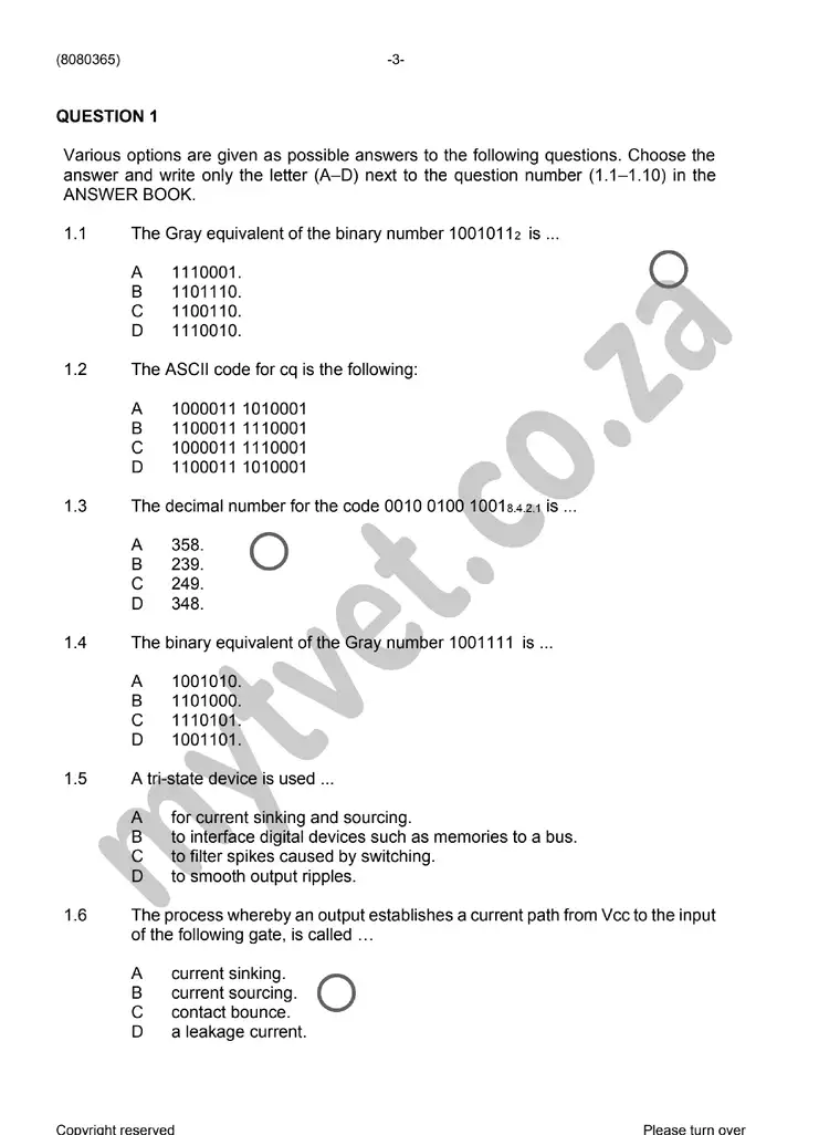 Digital Electronics N5 August 2022 question paper preview