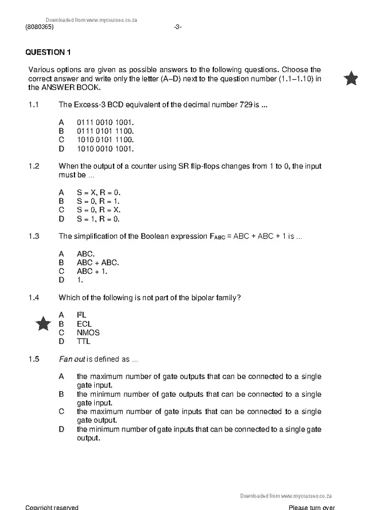 Digital Electronics N5 November 2022 question paper preview