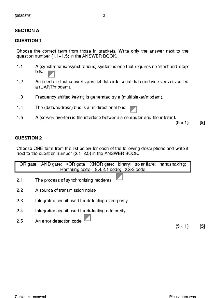 Digital Electronics N6 August 2021 question paper preview