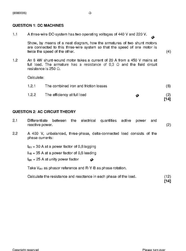 Electrotechnics N6 April 2021 question paper preview