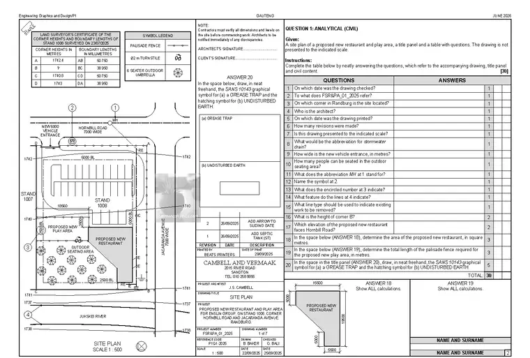 Engineering Graphics and Designs Grade 12 Term 2 2026 question paper preview