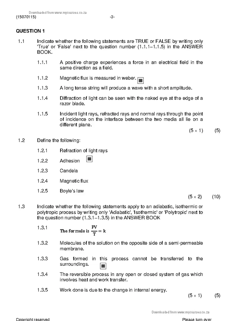 Engineering Physics N5 August 2021 question paper preview