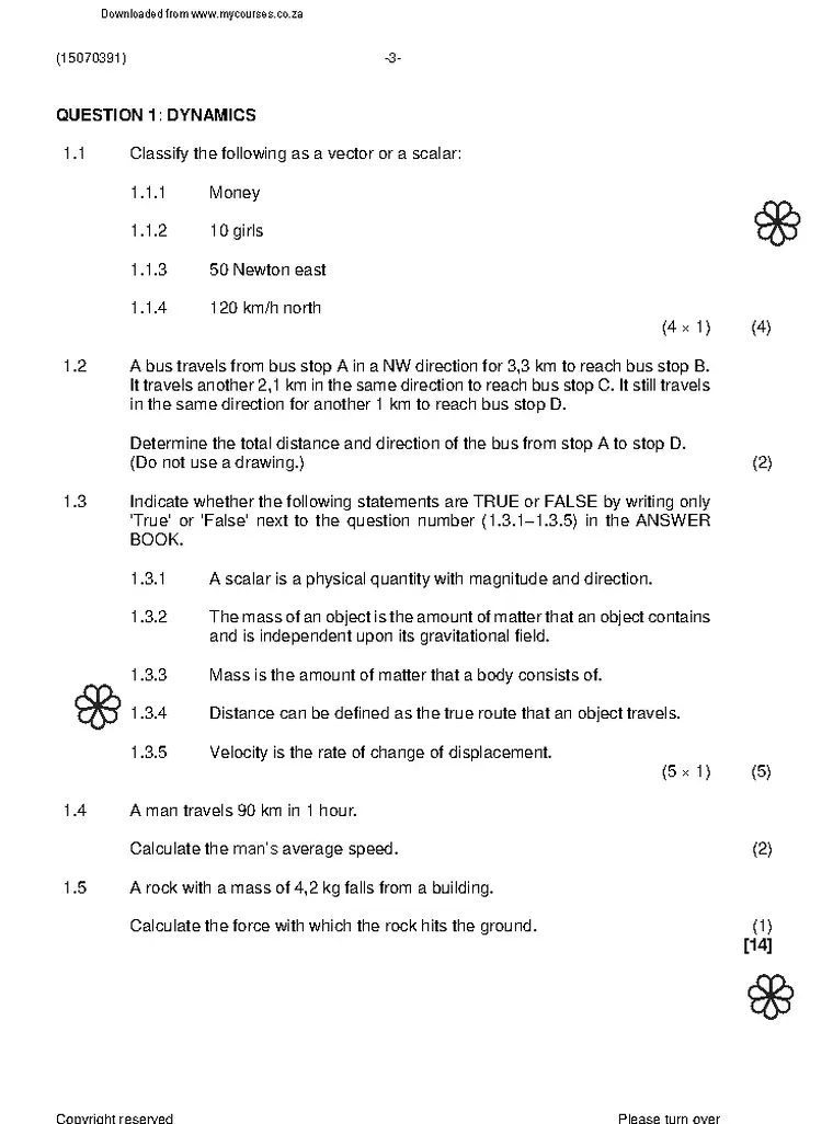 Engineering Science N1 December 2023 question paper preview