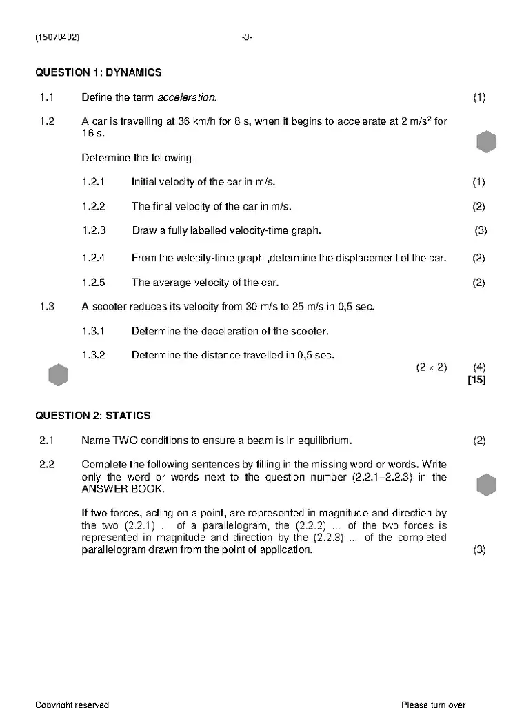 Engineering Science N2 November 2023 question paper preview