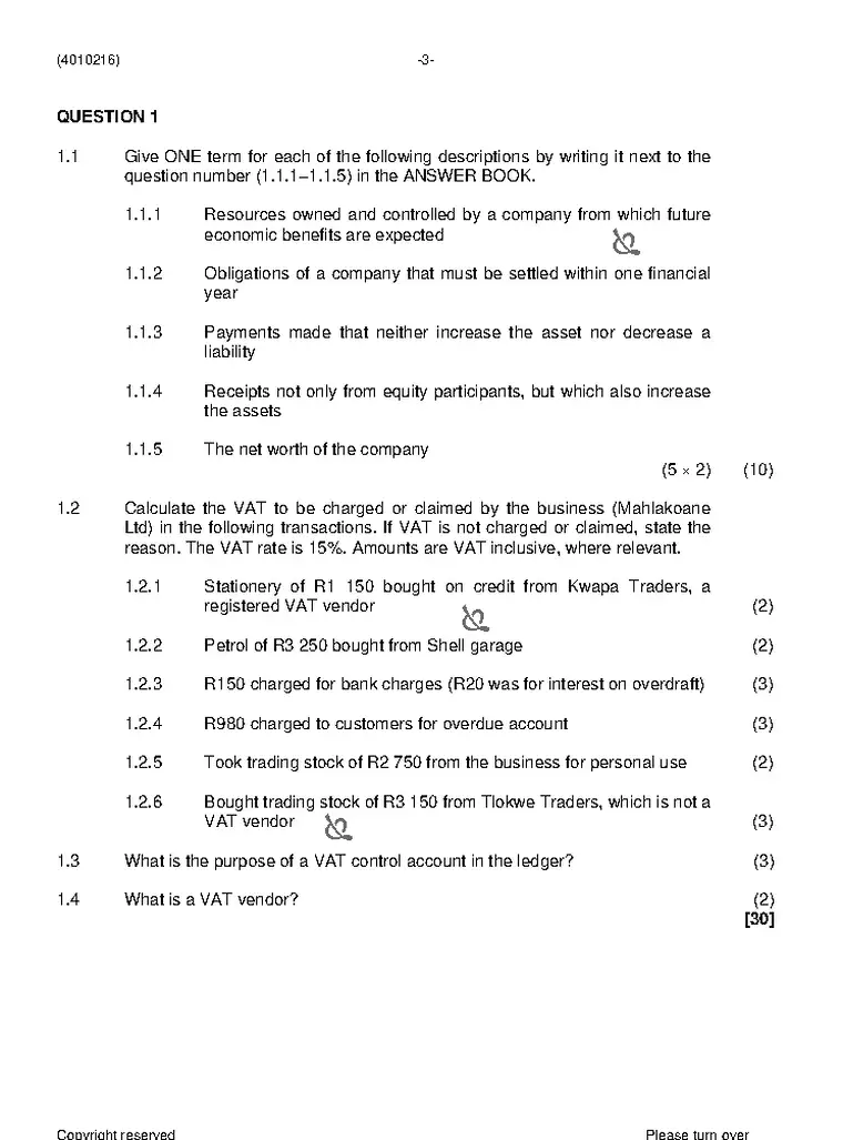 Financial Accounting N6 June 2021 question paper preview