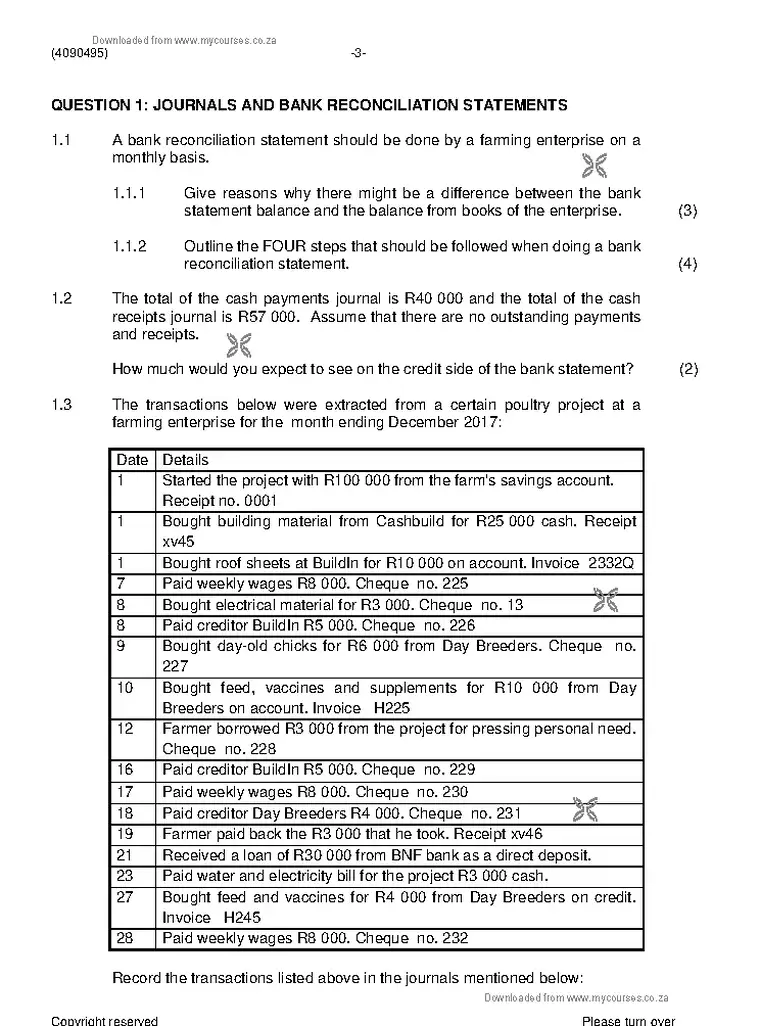 Financial Management N5 November 2019 question paper preview