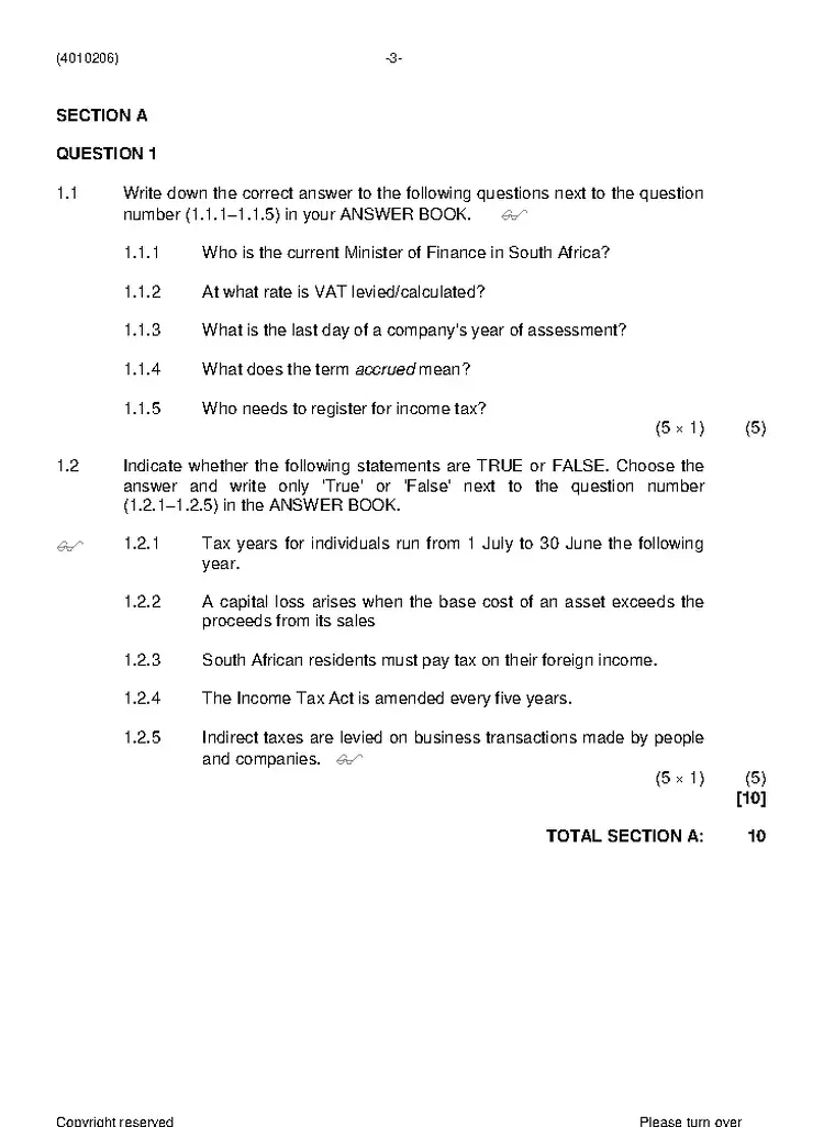 Income Tax N6 June 2019 question paper preview