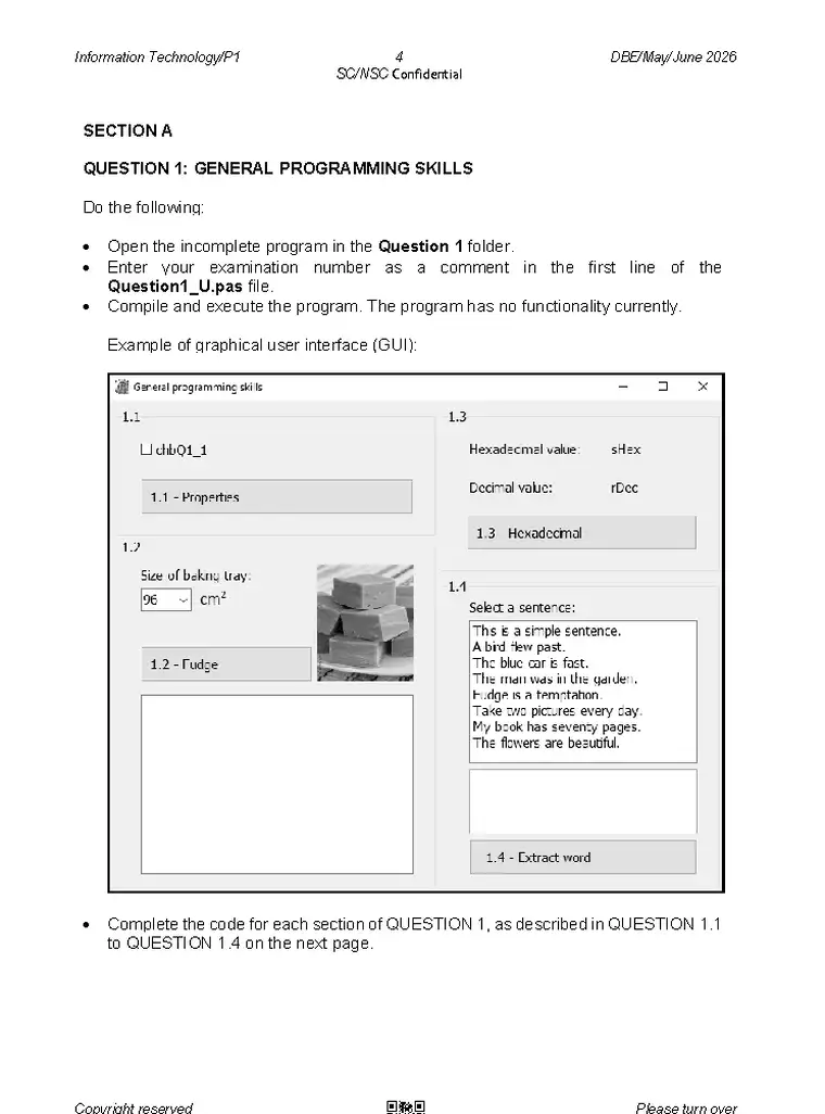 Information Technology Grade 12 Term 2 2026 question paper preview