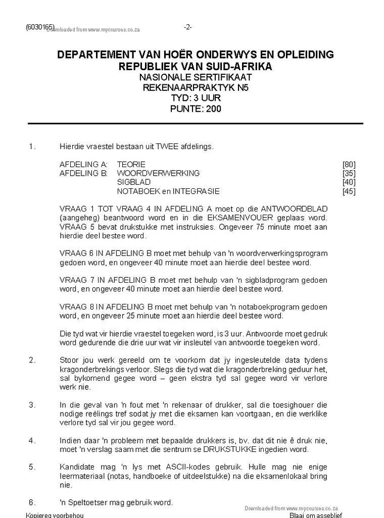 Legal Practice N5 November 2023 question paper preview