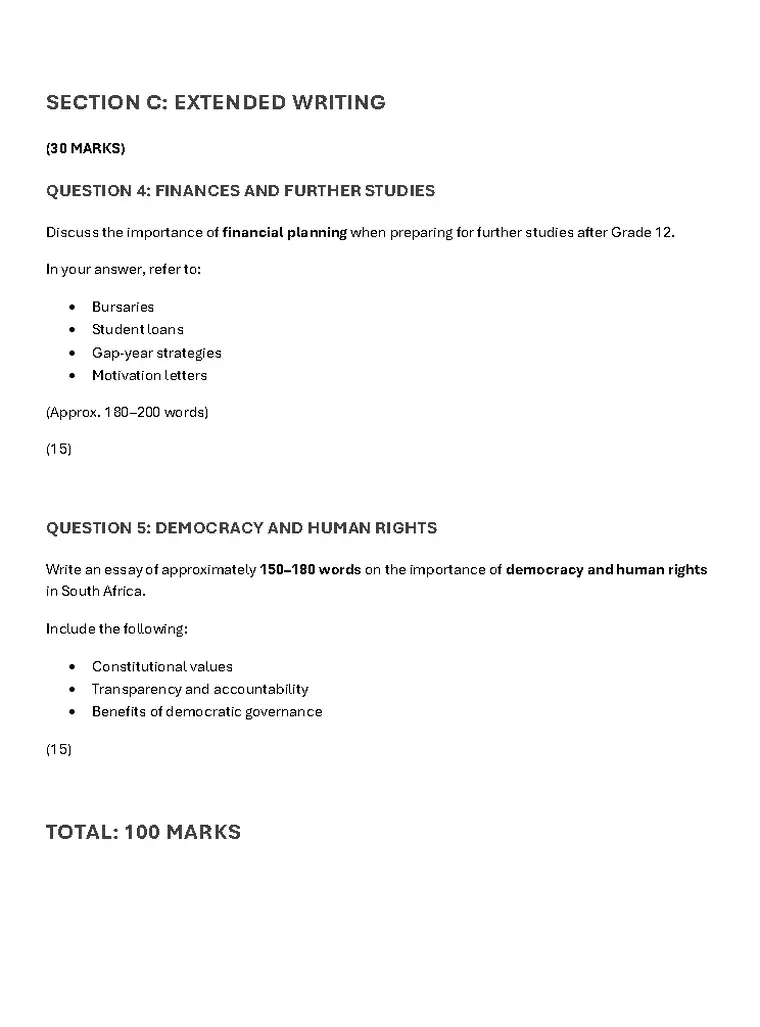 Life Orientation Grade 11 Term 1 2025 question paper preview