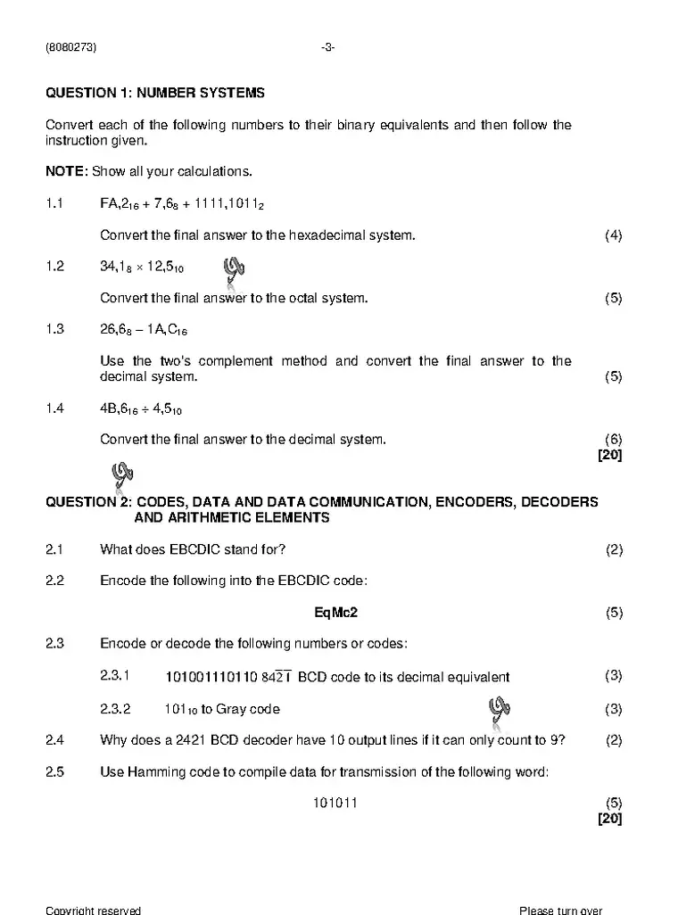 Logic Systems N3 April 2021 question paper preview