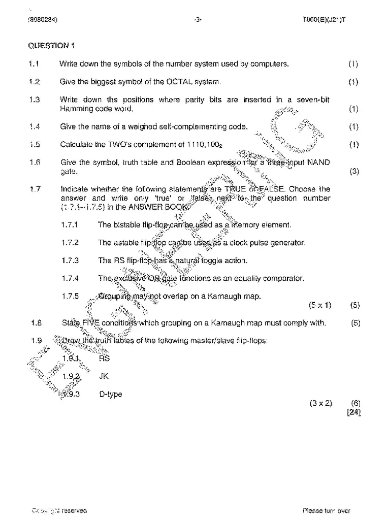 Logic Systems N4 July 2014 question paper preview