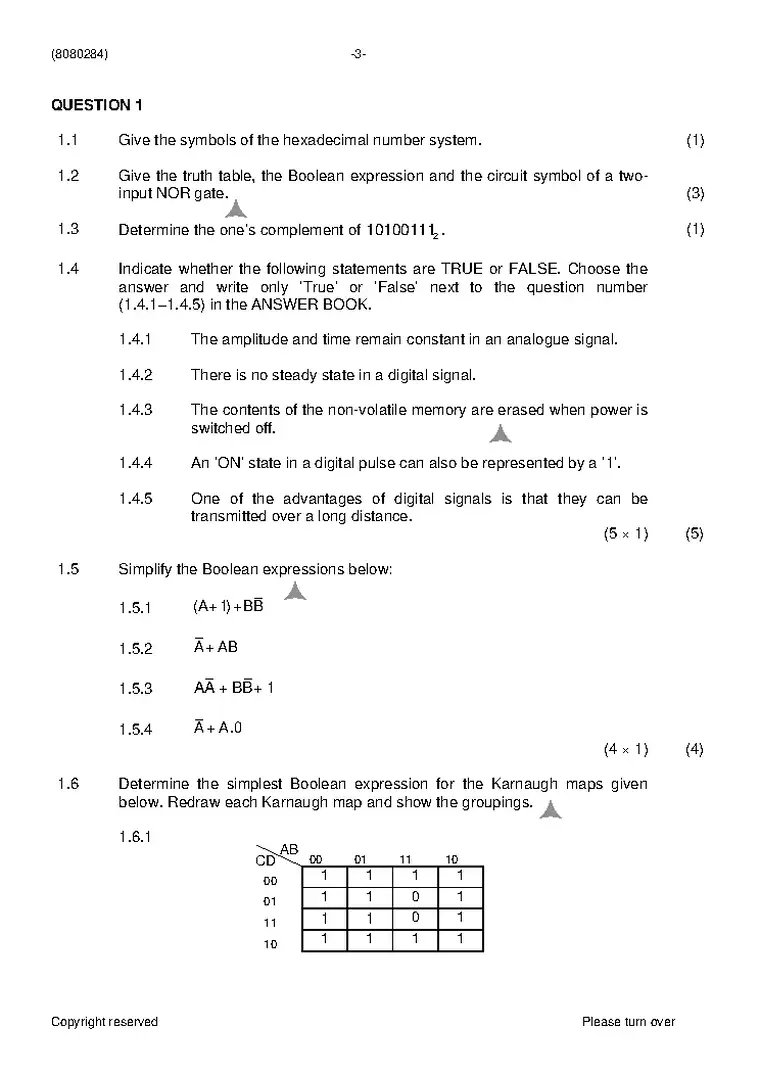 Logic Systems N4 August 2021 question paper PDF, preview of the first page of questions