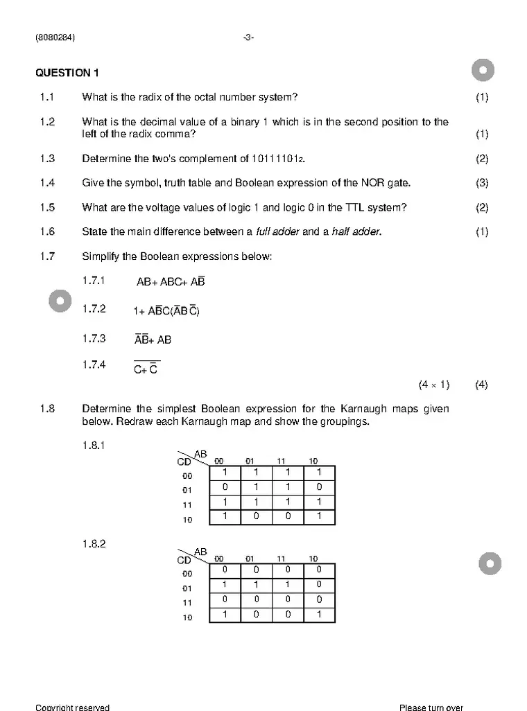 Logic Systems N4 November 2022 question paper preview