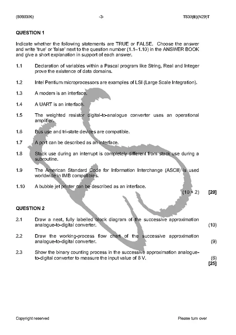 Logic Systems N6 November 2016 question paper PDF, preview of the first page of questions