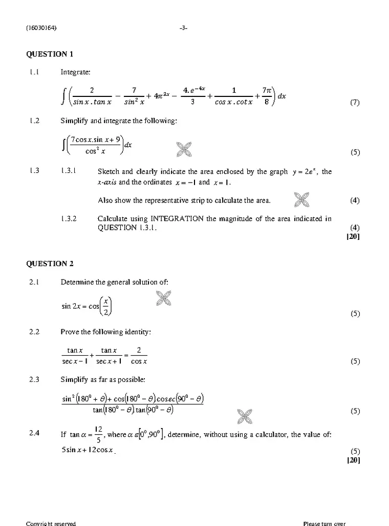 Mathematics N4 August 2021 question paper preview