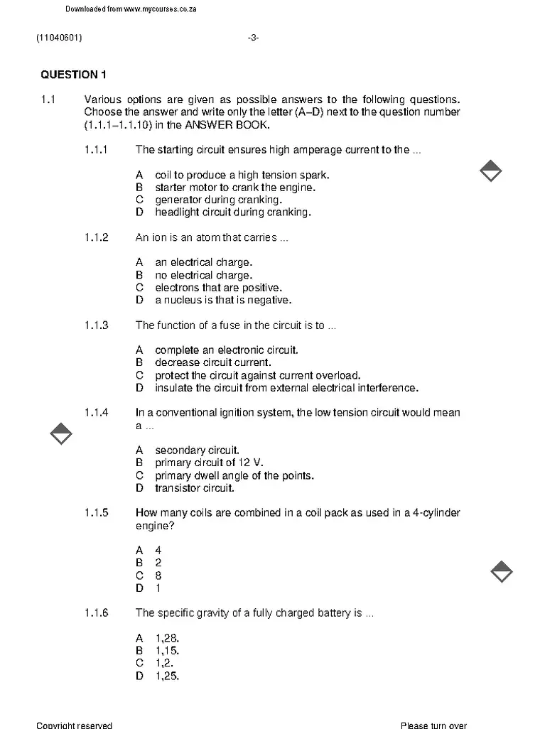 Motor Electrical Theory N1 November 2023 question paper preview