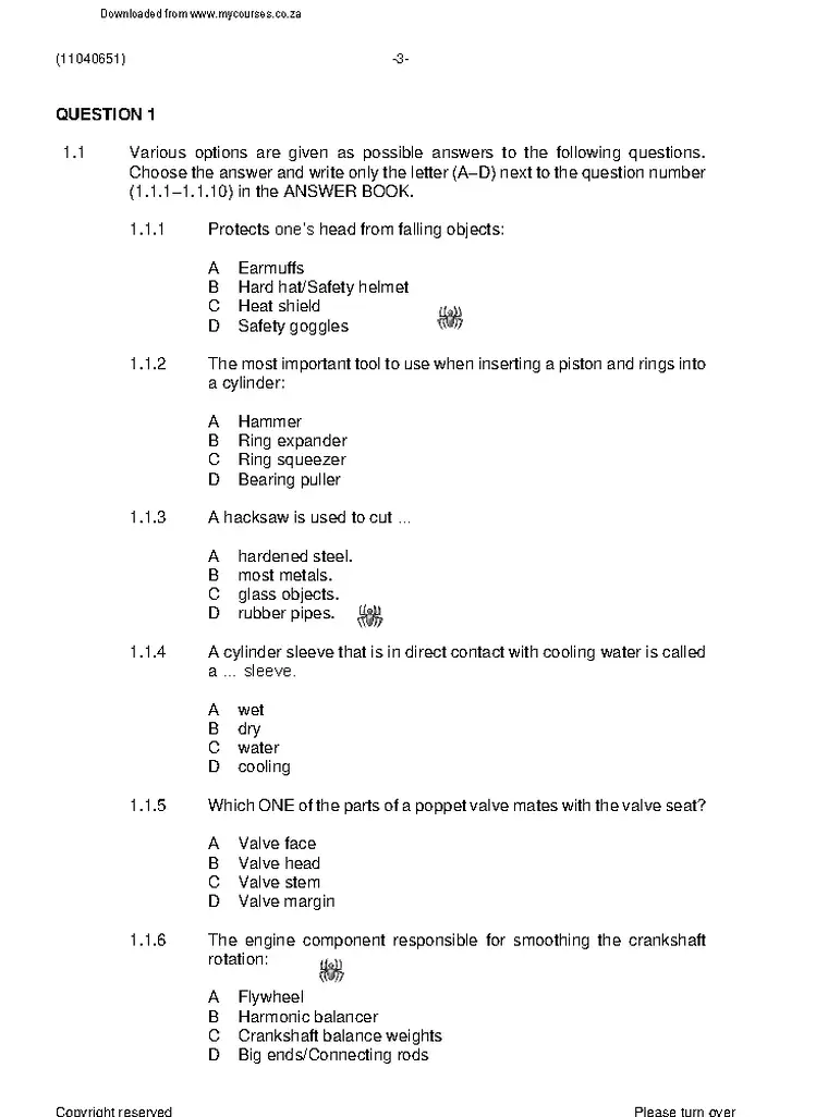 Motor Trade Theory N1 April 2021 question paper preview