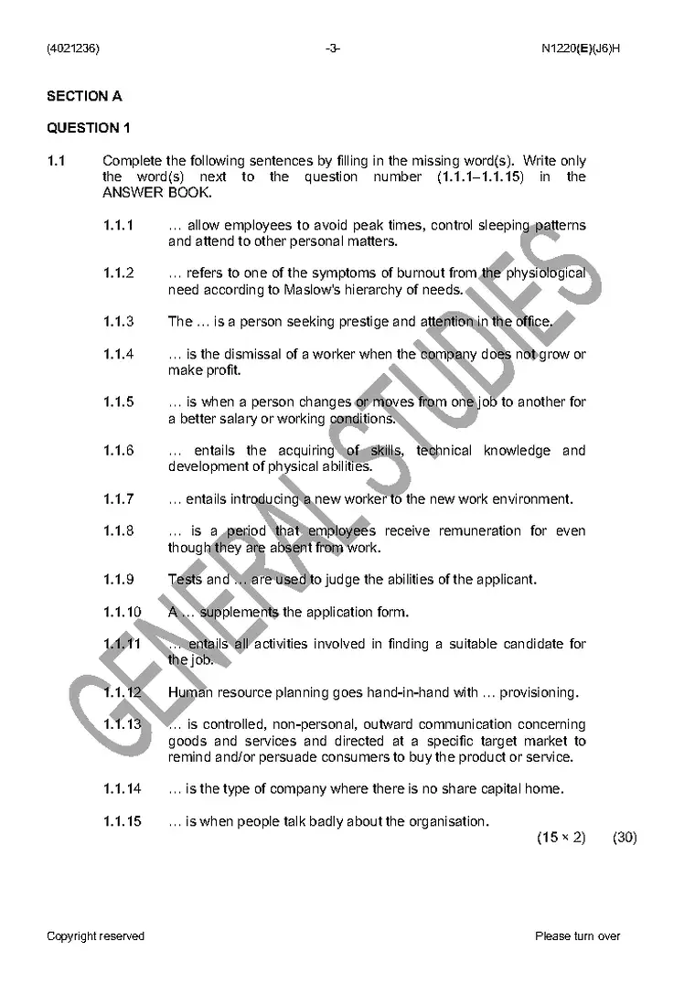 Office Practice N6 June 2016 question paper PDF, preview of the first page of questions