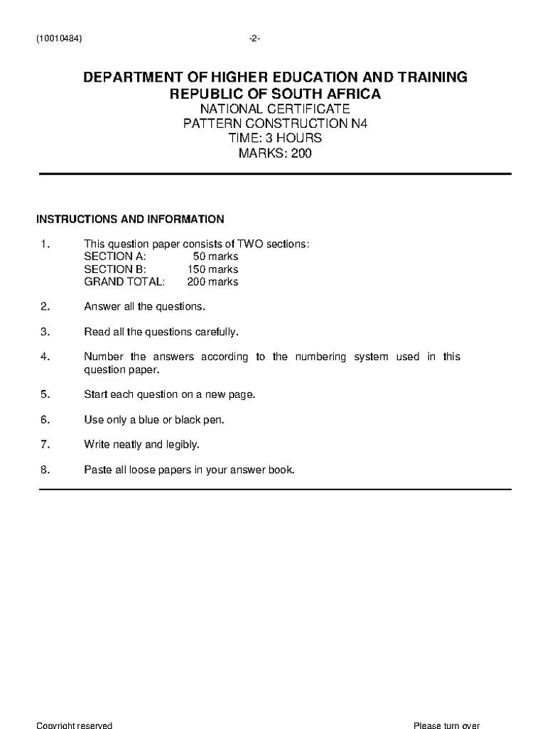 Pattern Construction N4 November 2022 question paper preview