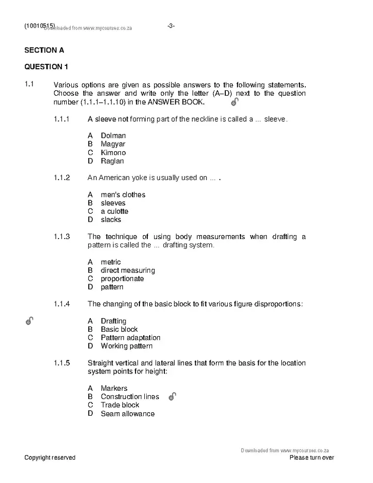 Pattern Construction N5 June 2019 question paper PDF, preview of the first page of questions