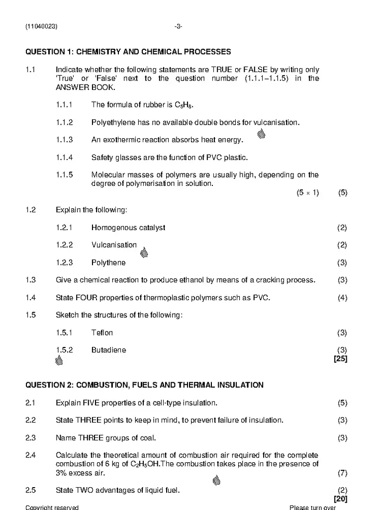 Plant Operation Theory N3 April 2021 question paper preview