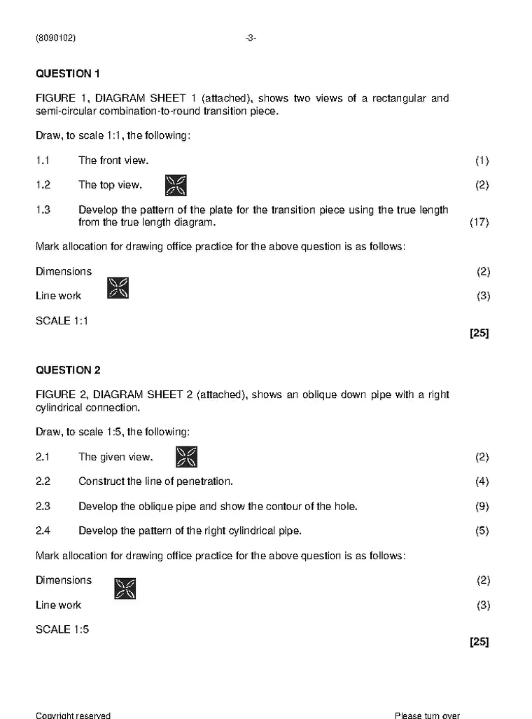 Plating and Structural Steel Drawing N2 August 2021 question paper preview