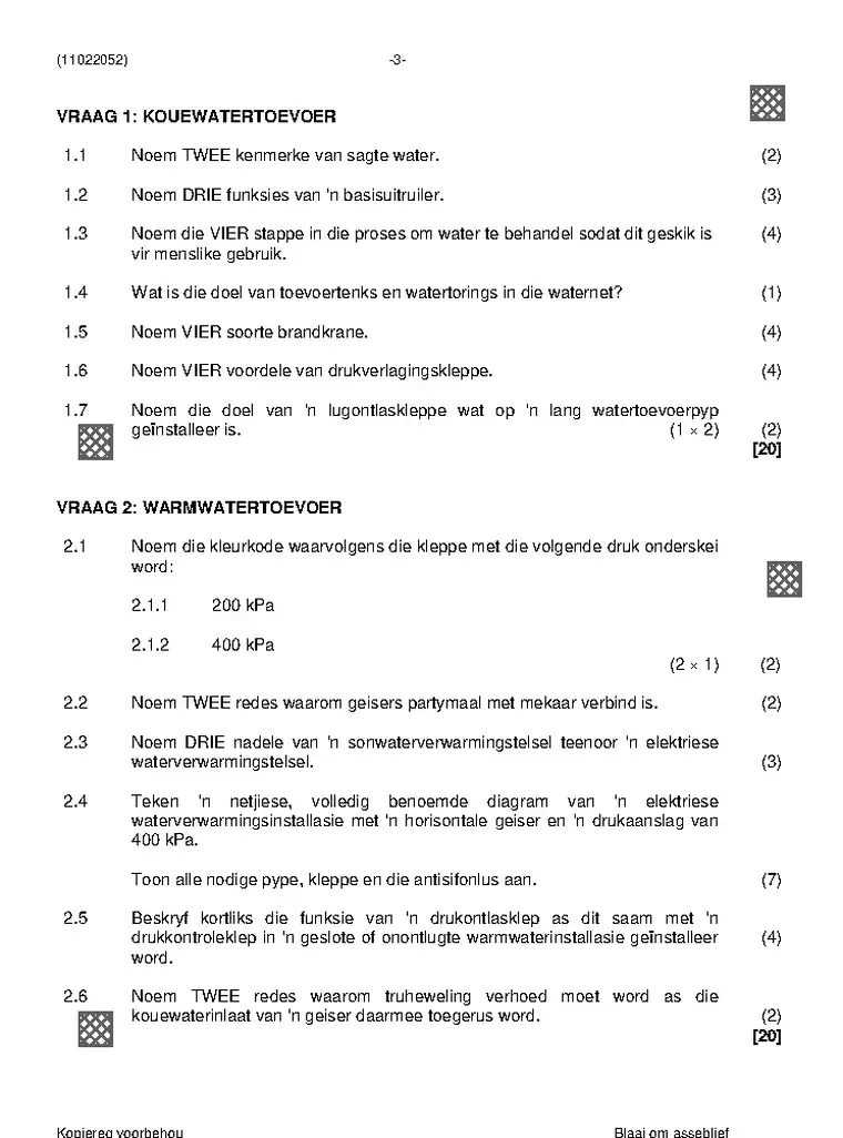 Plumbing Theory N2 November 2022 question paper preview
