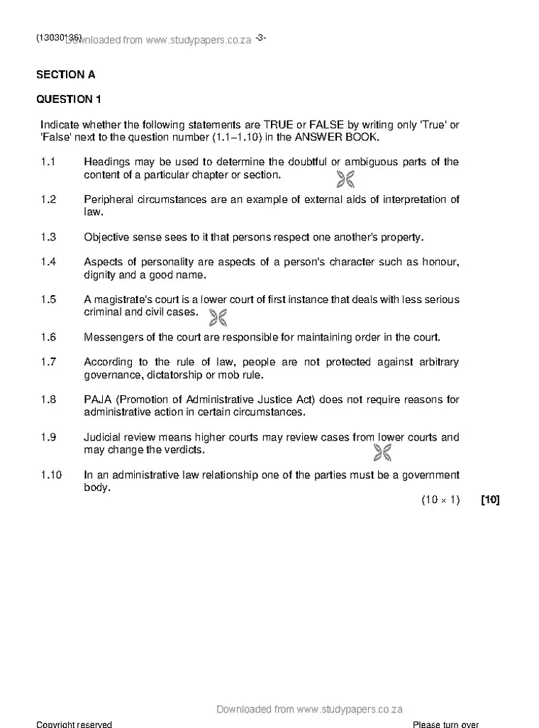 Public Law N6 June 2021 question paper preview