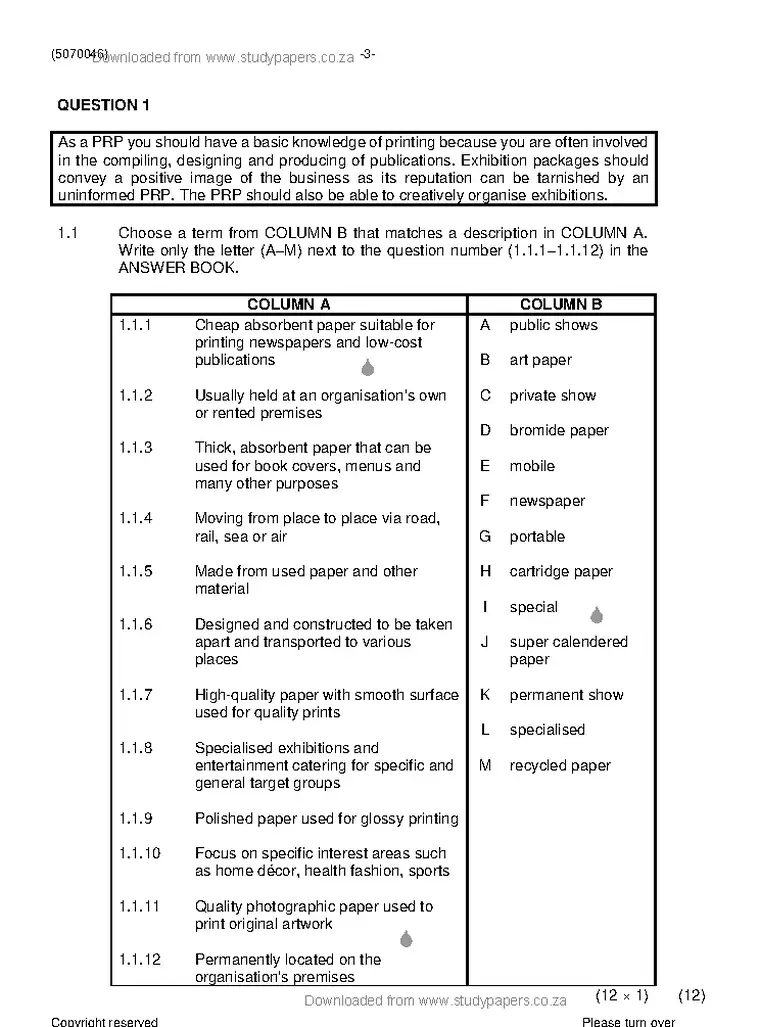 Public Relations N6 June 2021 question paper preview