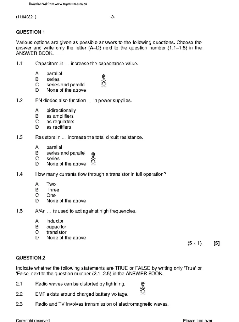 Radio and Television Theory N1 April 2021 question paper preview