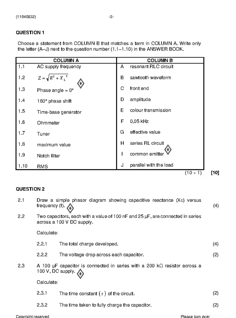 Radio and Television Theory N2 August 2021 question paper preview