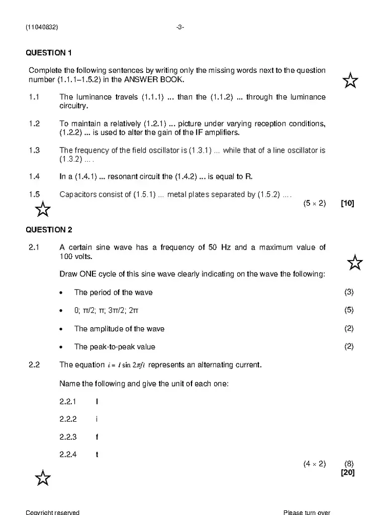 Radio and Television Theory N2 November 2022 question paper preview