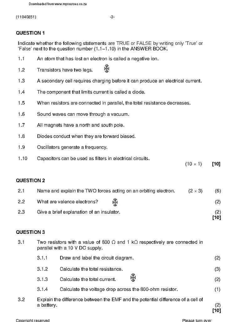 Radio Theory N1 April 2021 question paper preview