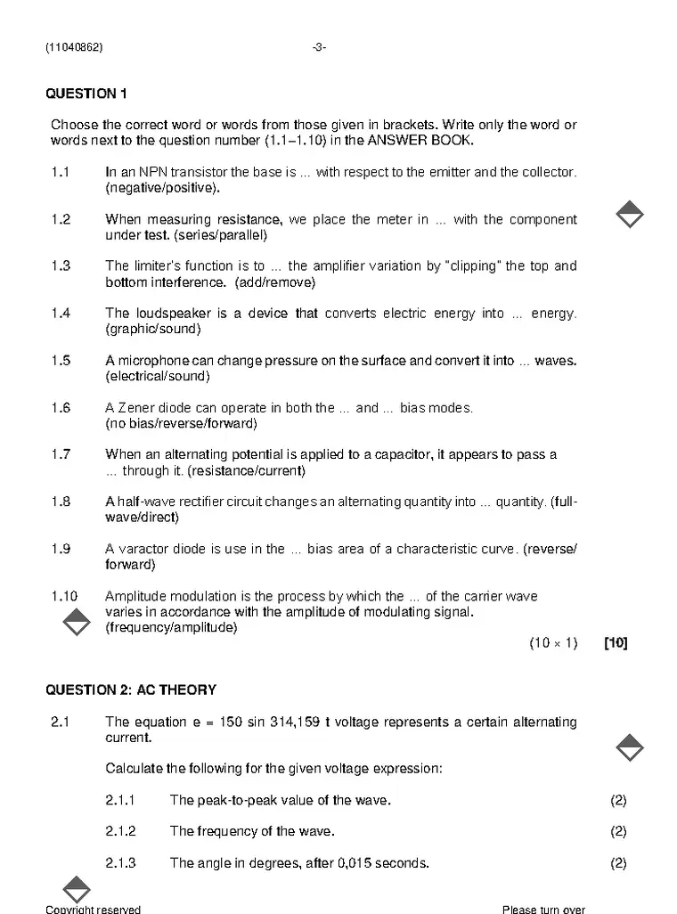 Radio Theory N2 November 2023 question paper preview