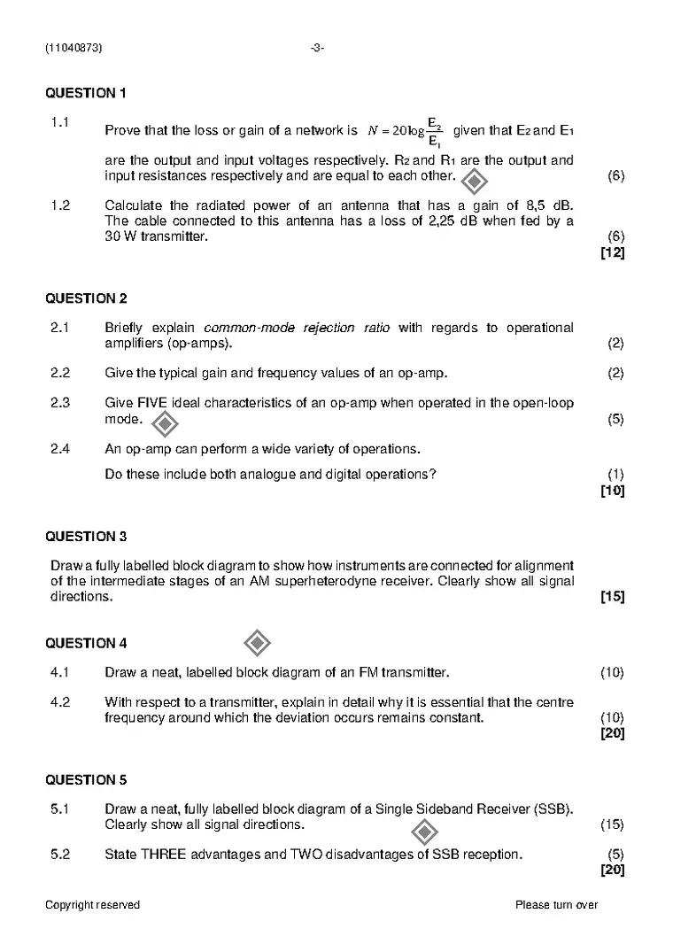 Radio Theory N3 August 2021 question paper PDF, preview of the first page of questions