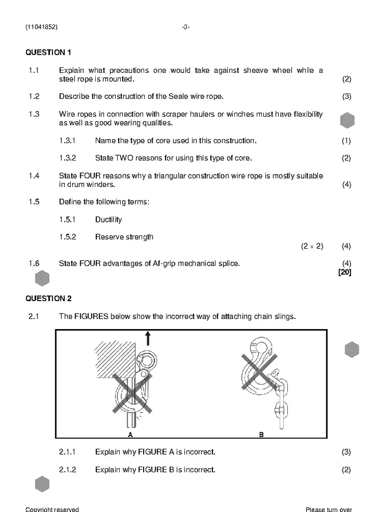 Rigging Theory N2 November 2023 question paper preview