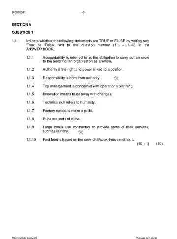 Applied Management N4 November 2020 question paper, first page of questions