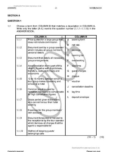 Applied Management N5 November 2018 question paper, first page of questions