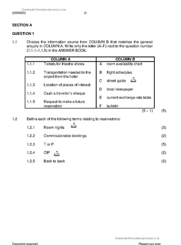 Applied Management N5 November 2019 question paper, first page of questions